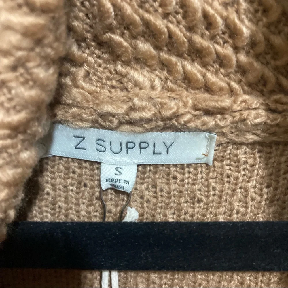 Z Supply Molly Boucle Open Front Long Sweater Size Small New Tan Brown - Picture 11 of 11